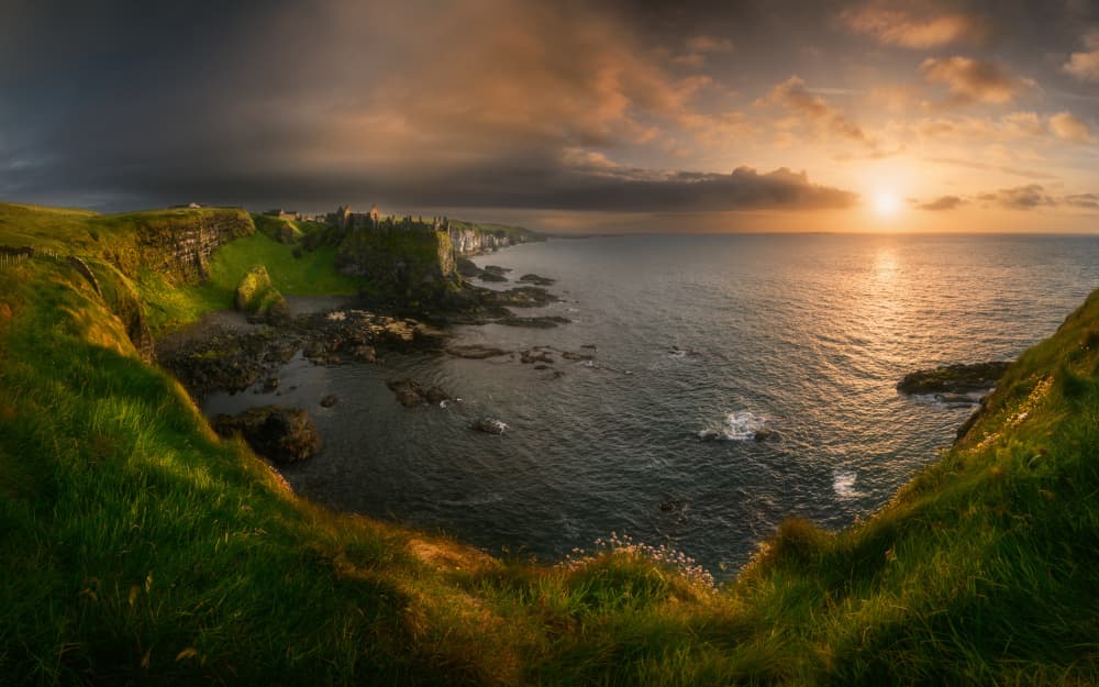Golden Coastal Castle by Tomasz Rojek — canvas wall art