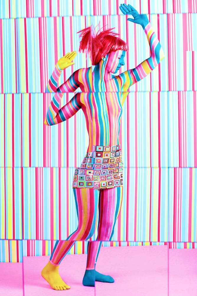 Striped Body Illusion by Photographer — canvas wall art