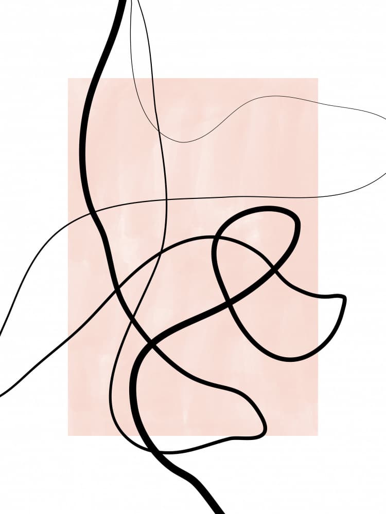 Modern Blush Curves by Elena Ristova — canvas wall art