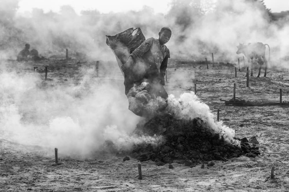African Charcoal Maker by Trevor Cole — canvas wall art