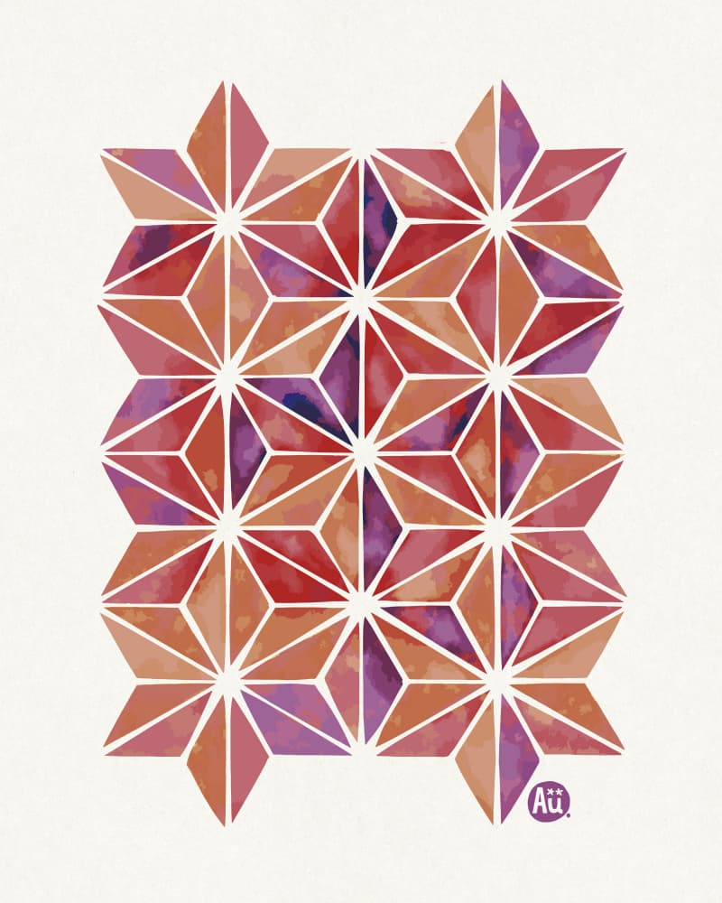 Watercolor Geometric Stars by Aia Ueno — canvas wall art