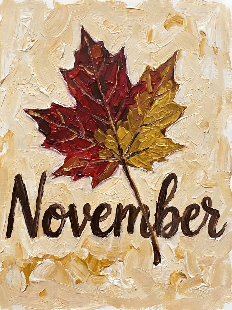 November Maple Leaf by HUGO — canvas wall art