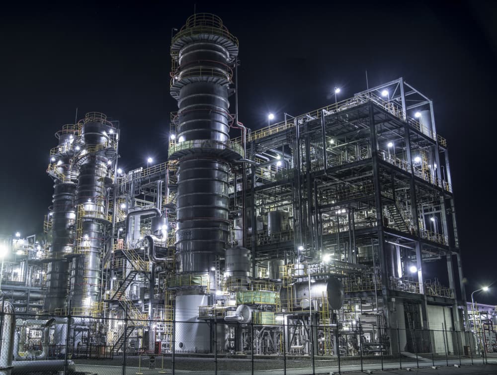 Illuminated Industrial Night by Tomoshi Hara — canvas wall art