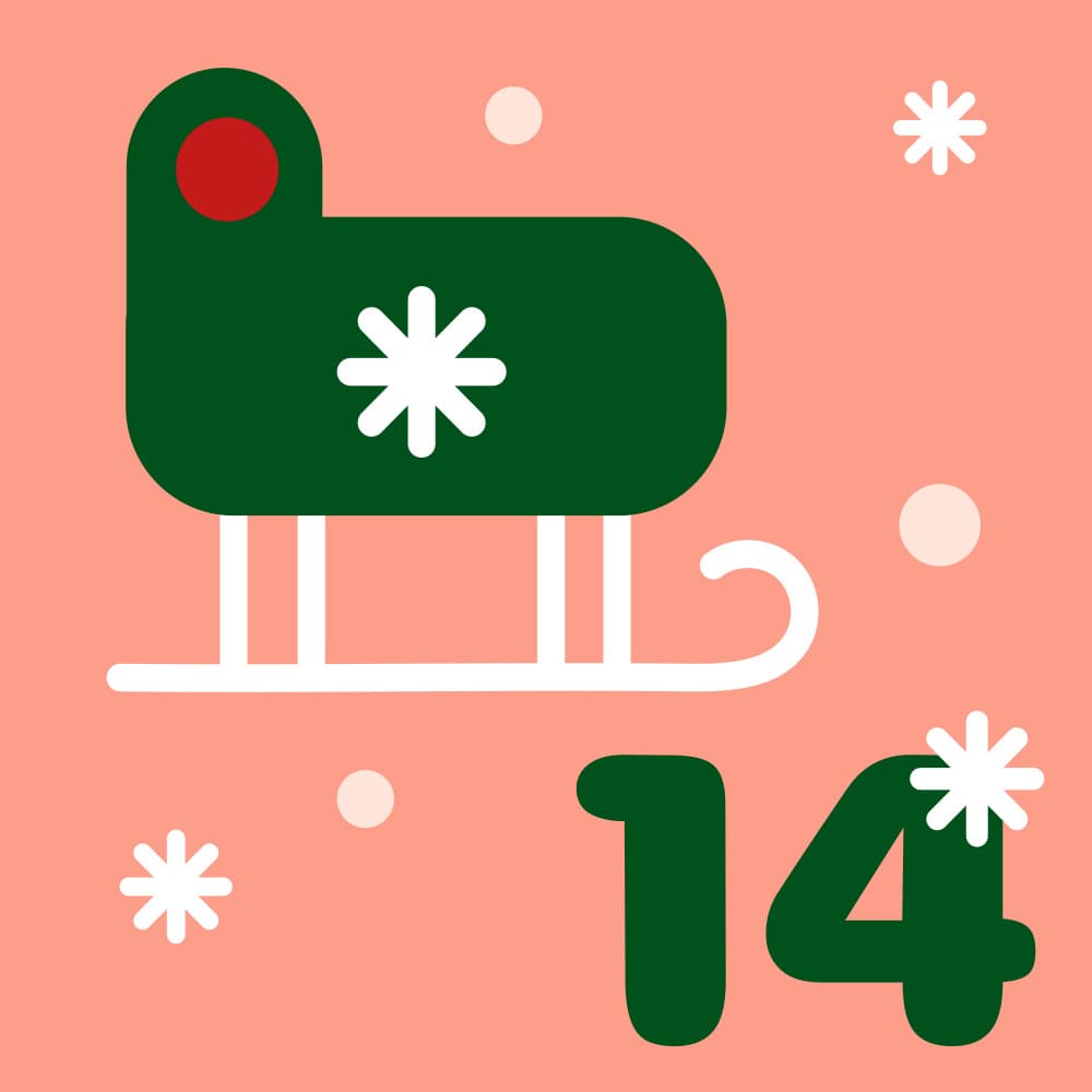 Festive Sleigh Day Fourteen by Marika Barsrsind β canvas wall art