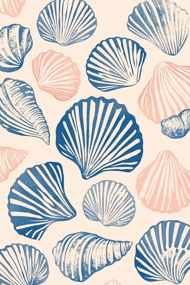 Coastal Shell Pattern by Melloi Art Prints — canvas wall art