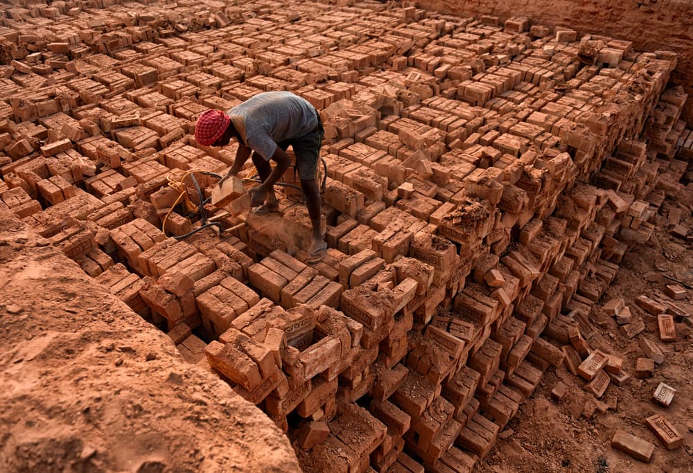 Brickyard Worker by Avishek Das — canvas wall art