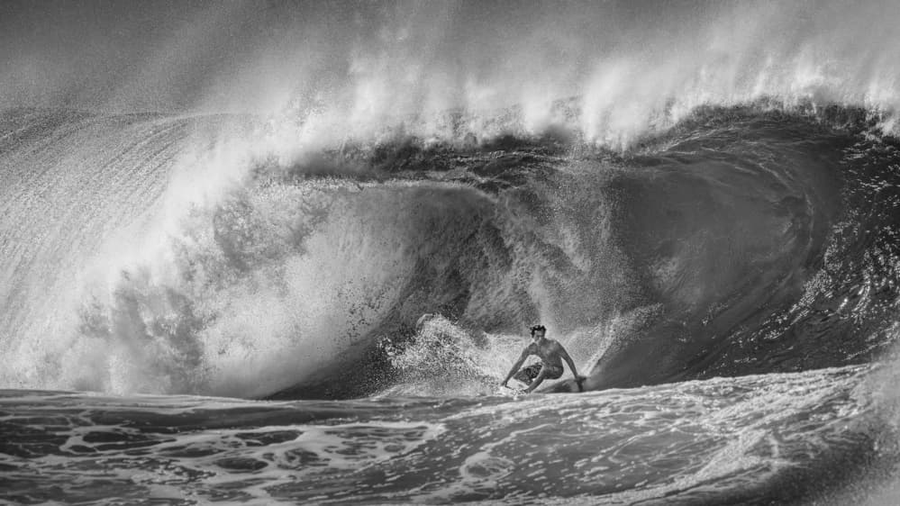 Surfer In The Barrel by Jennifer Lu — canvas wall art