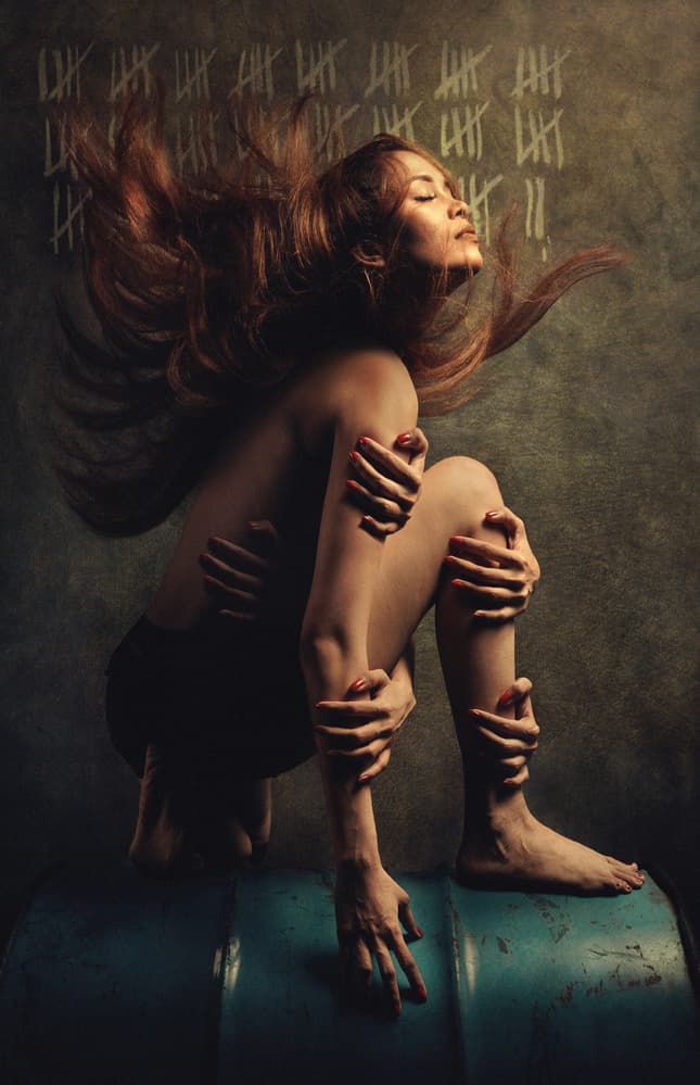 Emotive Woman Tally Marks by Sebastian Kisworo — canvas wall art