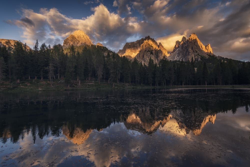 Golden Peaks Reflection by Pilar Hm — canvas wall art