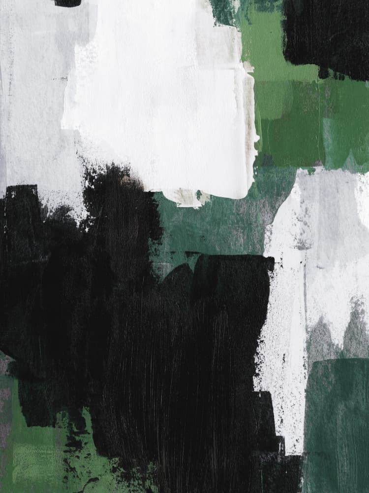 Green Black Abstract Blocks by Ejaaz Haniff — canvas wall art