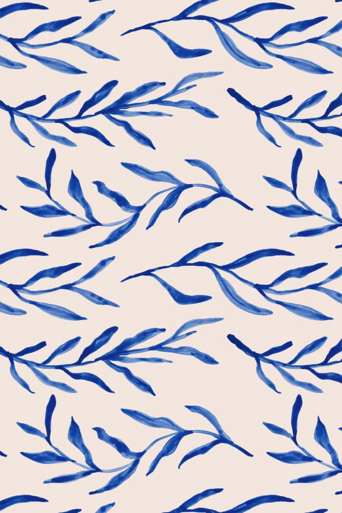 Blue Botanical Pattern by Irene Demetri — canvas wall art