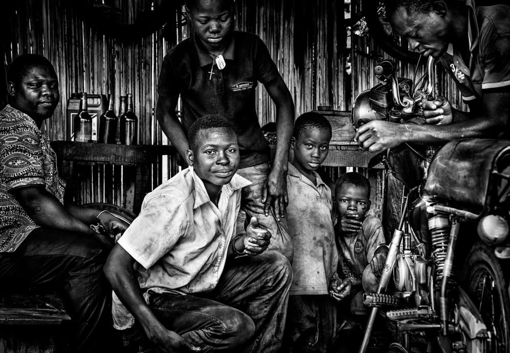 African Mechanic Shop by Joxe Inazio Kuesta Garmendia — canvas wall art