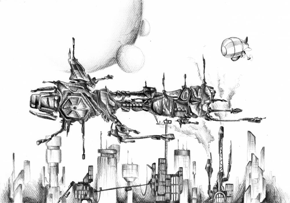 Sci-Fi Industrial Metropolis by Kulik — canvas wall art