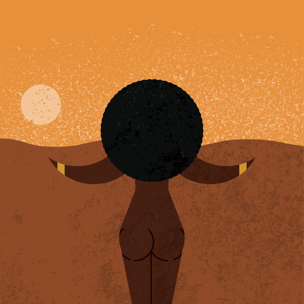 Afro Woman Desert Peace by The Creating Mind — canvas wall art