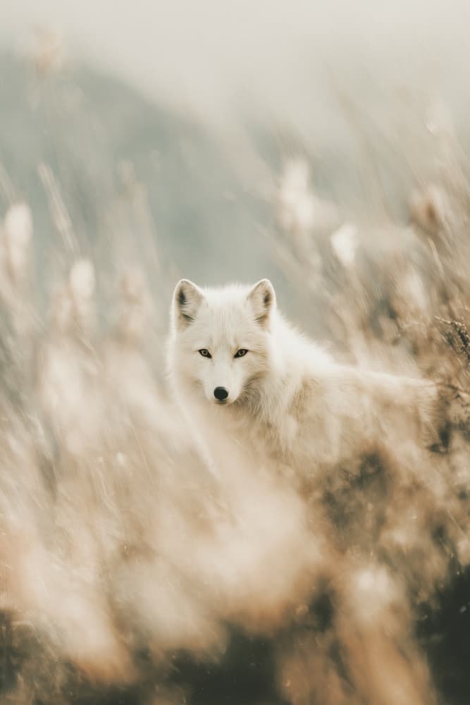 White fox no 01 by Treechild — canvas wall art