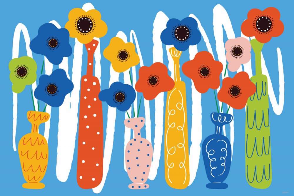 Colorful Vases And Flowers by Sue Skellern — canvas wall art