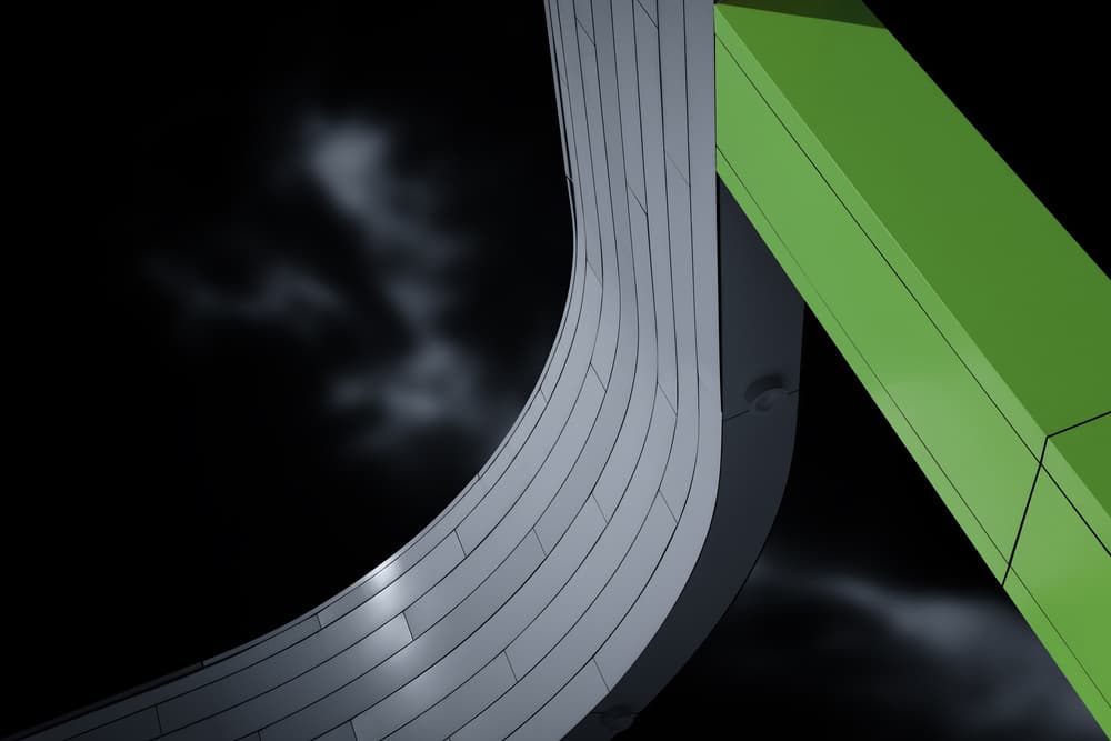 Abstract Green Architecture by Jeroen van de Wiel — canvas wall art