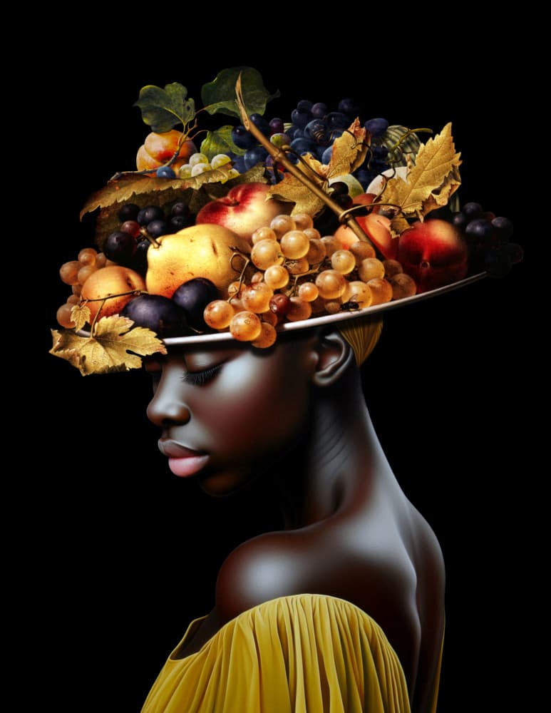 Golden Harvest Portrait by Marja van den Hurk — canvas wall art