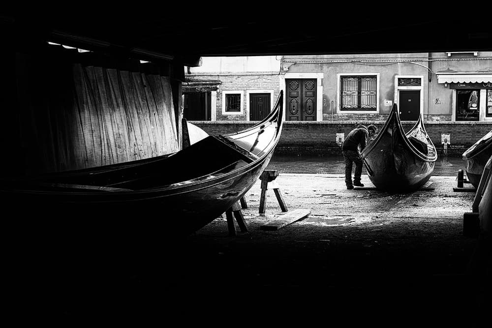 Gondola Repair in Venice by Massimo Della Latta — canvas wall art