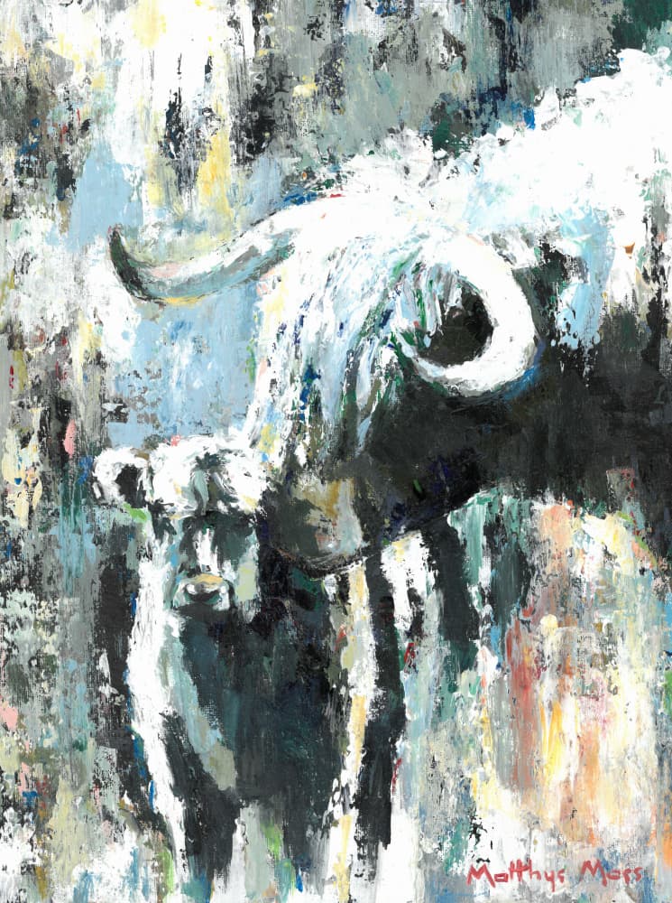 Powerful Abstract Bull by Matthys Moss — canvas wall art