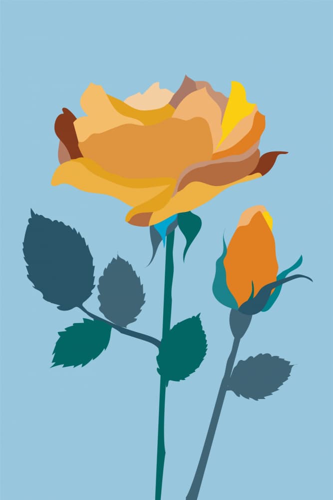 Golden Rose Bloom by Yvonne Gustafsson — canvas wall art