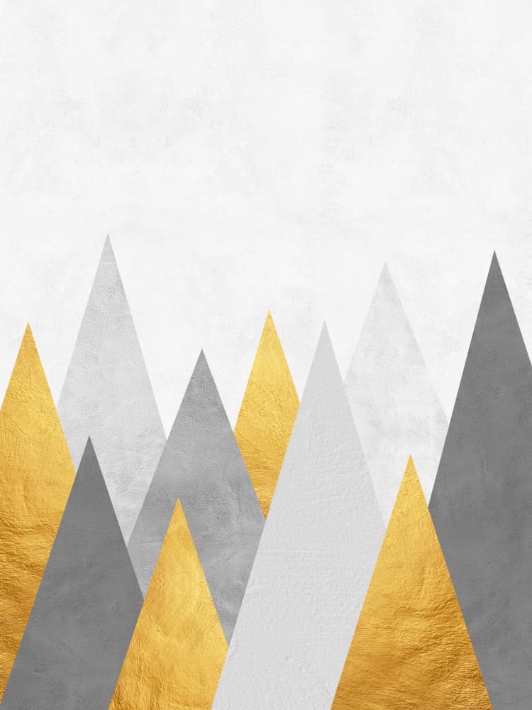 Modern Gold Mountains by Vitor Costa — canvas wall art
