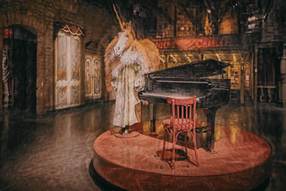 Mysterious Unicorn Piano by Roswitha Schleicher-Schwarz — canvas wall art