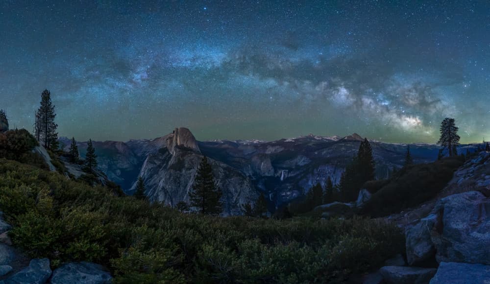 Milky Way Over Yosemite by Catherine Lu — canvas wall art