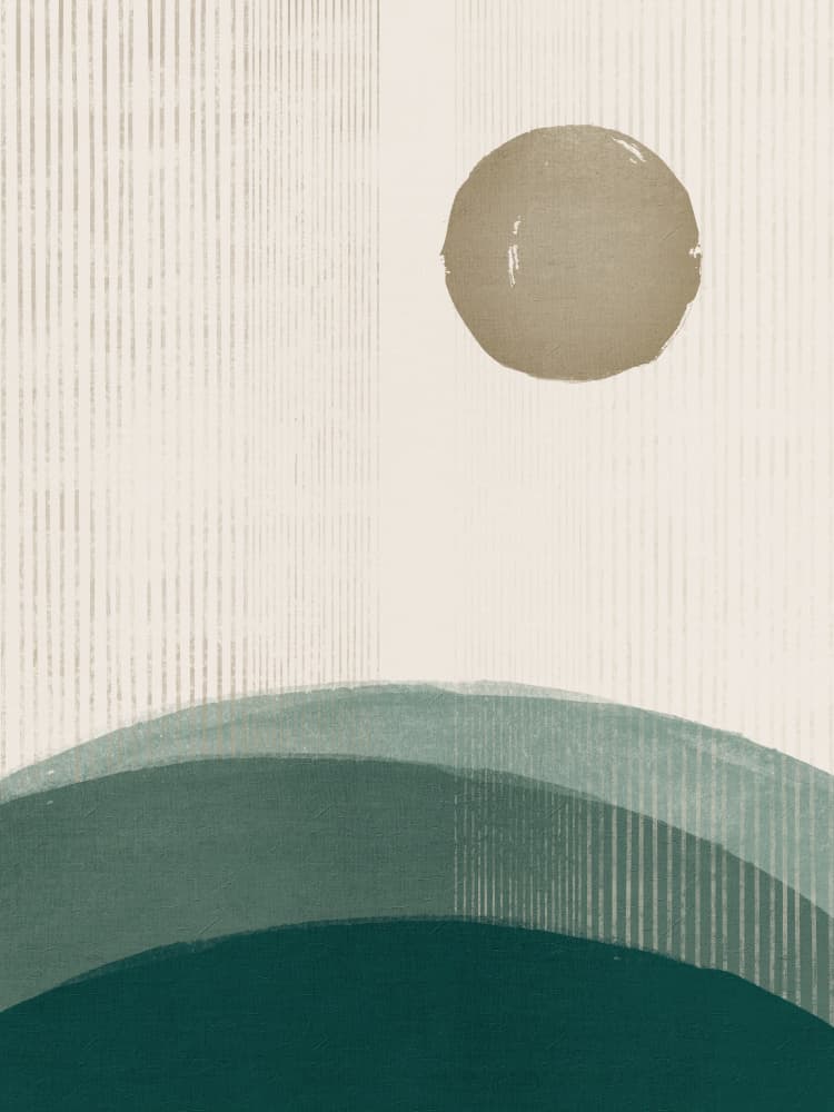 Serene Green Horizon by Ema Paraschiv — canvas wall art