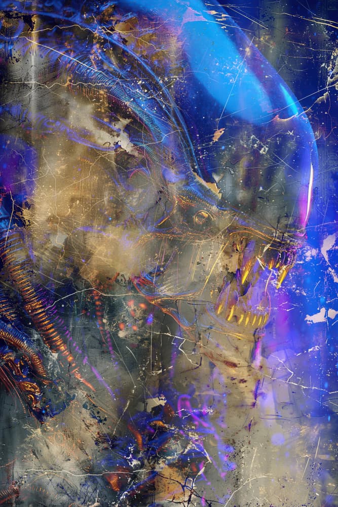 Glowing Sci-Fi Monster by Rafal Kulik — canvas wall art