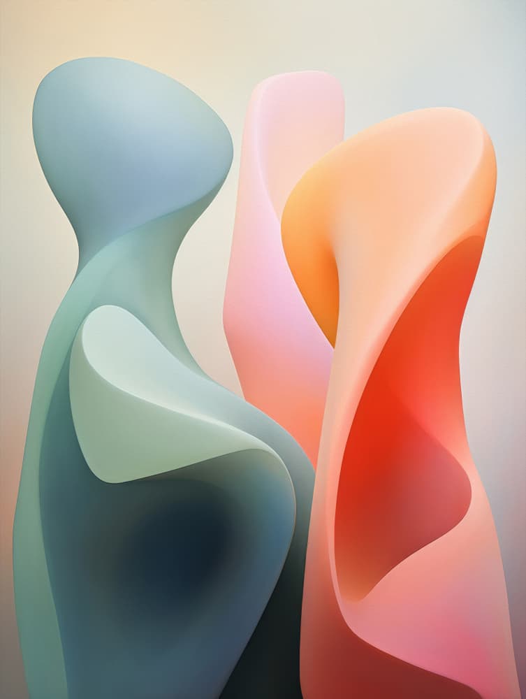 Soft Pastel Shapes by Bilge Paksoylu — canvas wall art