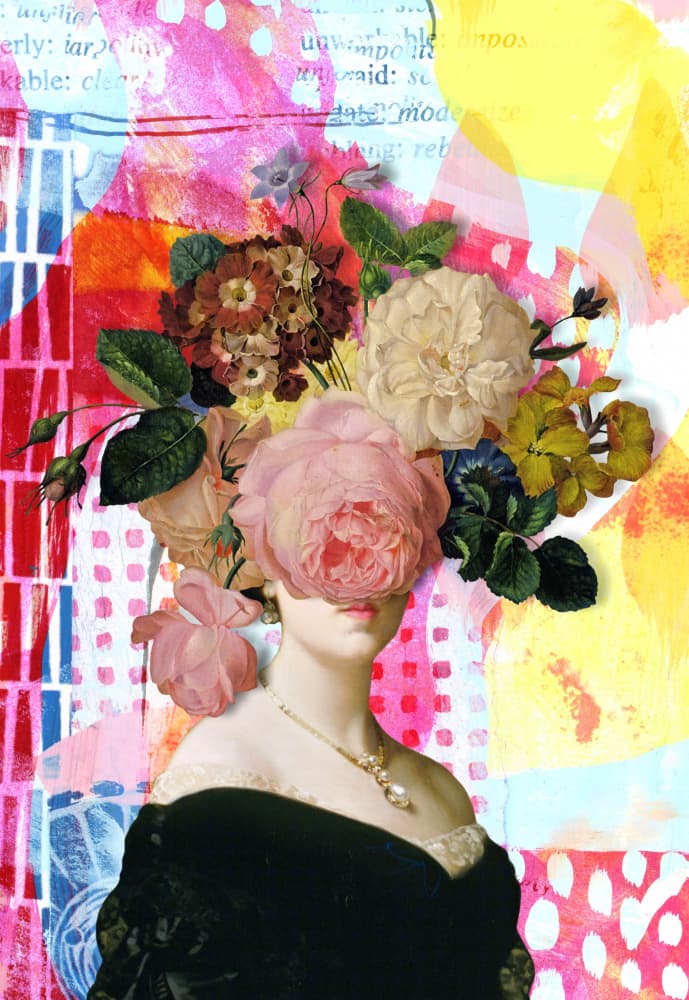 Surreal Floral Lady by Marja van den Hurk — canvas wall art