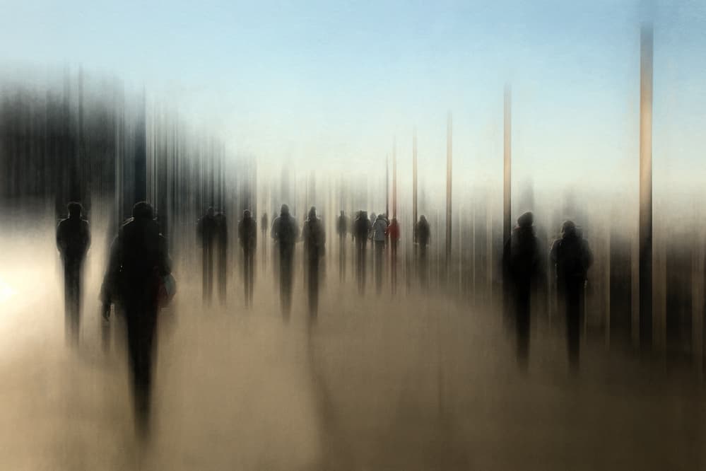 Blurred City Commuters by Bruno Flour — canvas wall art