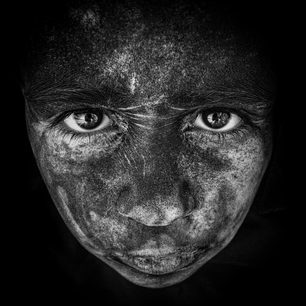 Intense Textured Gaze by Babak Mehrafshar — canvas wall art