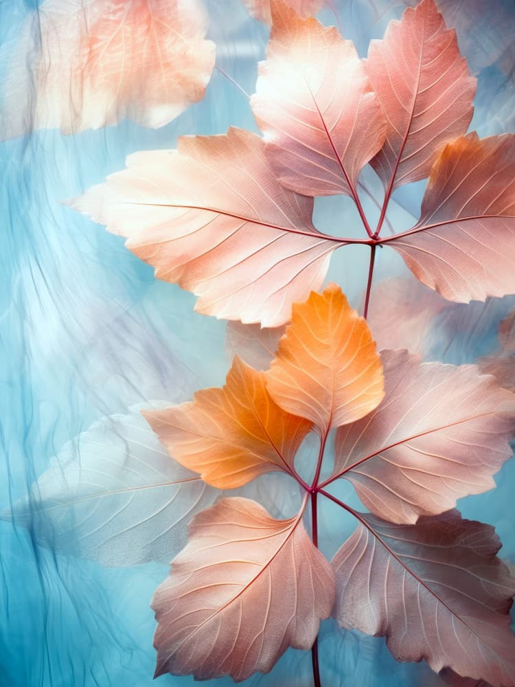 Pastel Autumn Leaves by Justyna Jaszke — canvas wall art