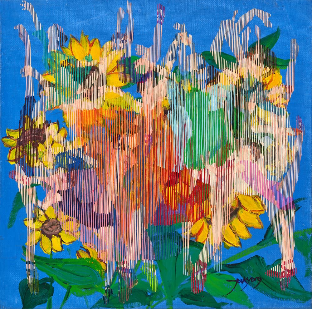 Colorful Dancing Sunflowers by Jukyong Park — canvas wall art