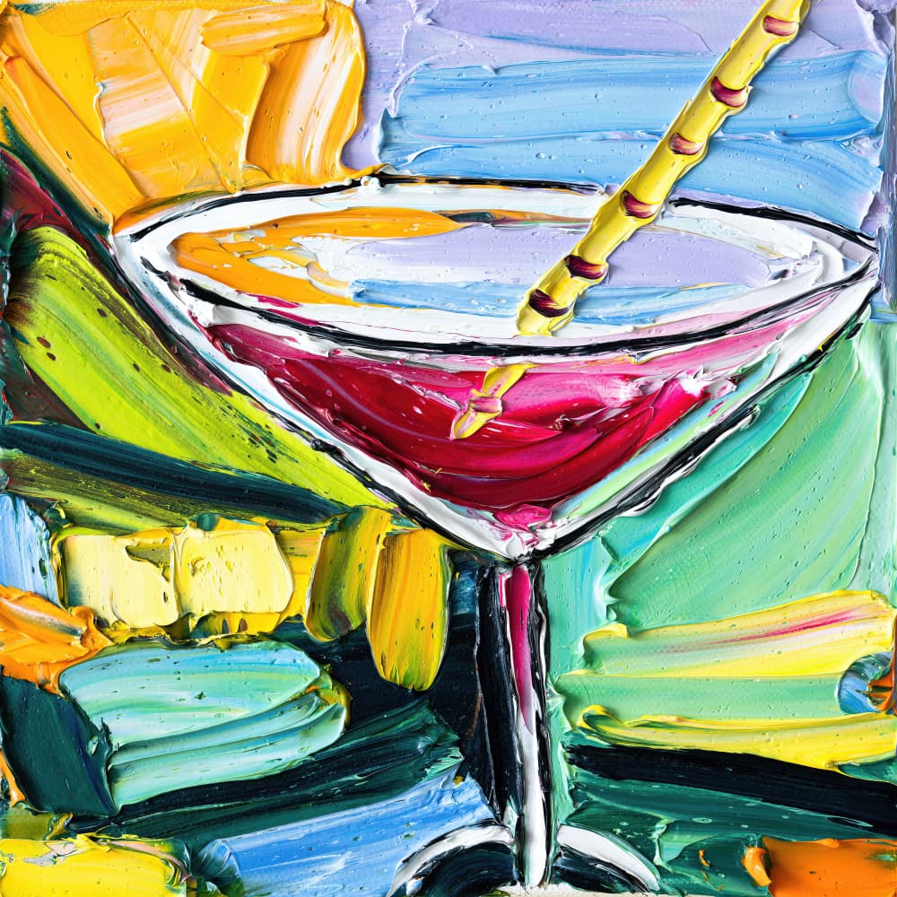 Vibrant Impasto Martini by Angela Hawkey — canvas wall art