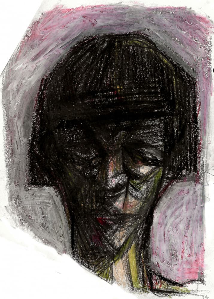Dark Expressive Portrait by Tore Bahnson — canvas wall art
