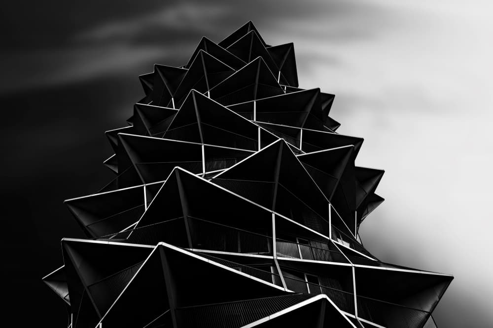 Geometric Spiral Building by Roland Weber — canvas wall art