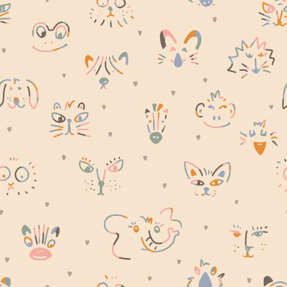 Whimsical Animal Faces by Annick — canvas wall art