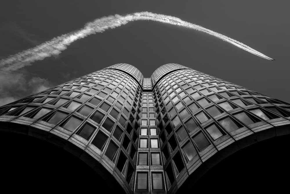 Modern Towers Sky Arc by Allen SDCA — canvas wall art