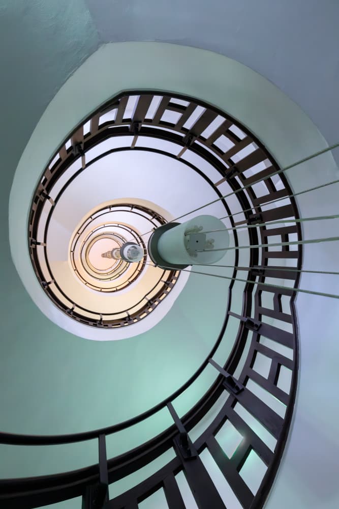 Upward Spiral Staircase by Roswitha Schleicher-Schwarz — canvas wall art