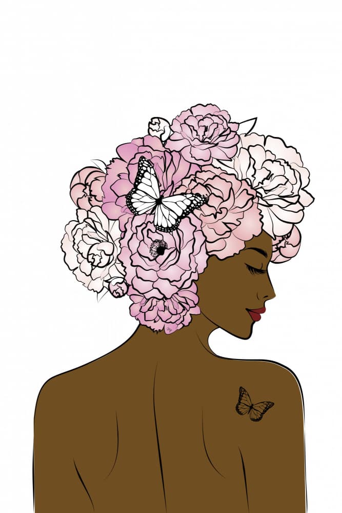 Pink Floral Crown by Martina — canvas wall art