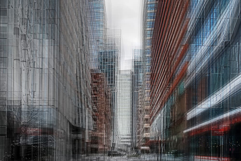 Dynamic City Reflections by Henk van Maastricht — canvas wall art