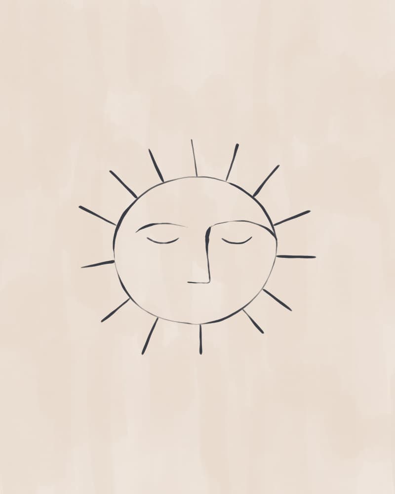 Serene Sun Face by Ivy Green Illustrations — canvas wall art