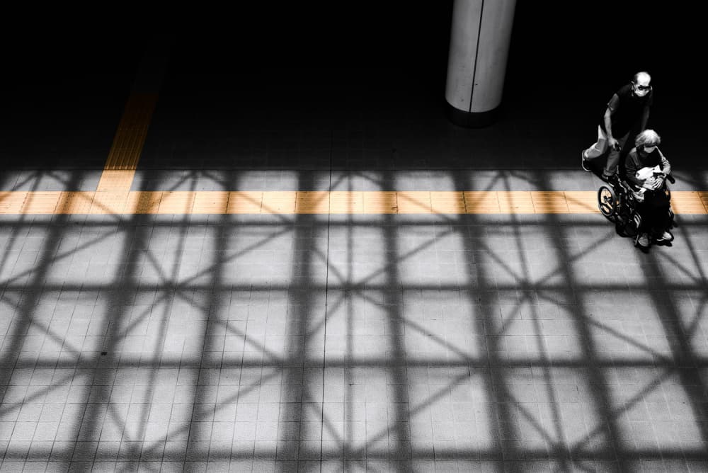 People Under Geometric Shadows by moucorn — canvas wall art