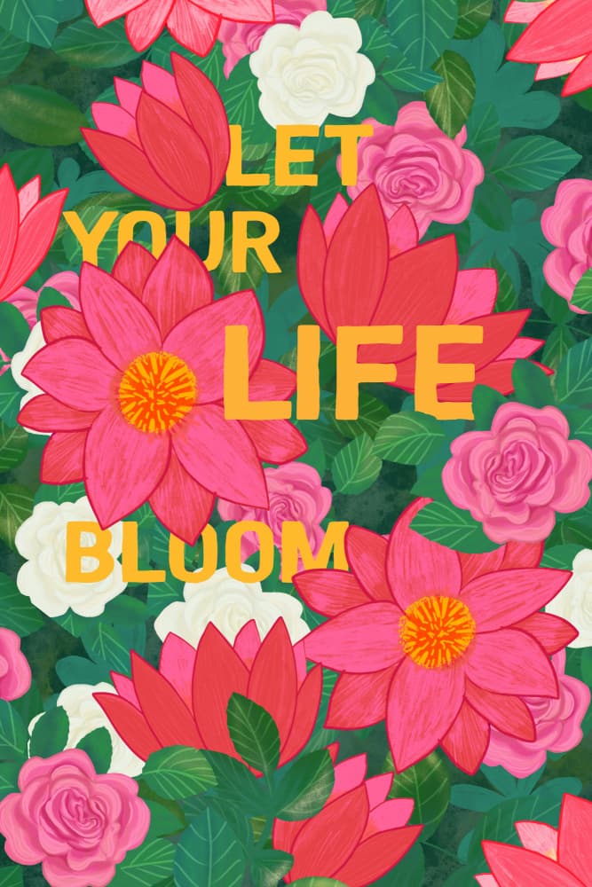 Life Blooms Brightly by EMELIEmaria — canvas wall art
