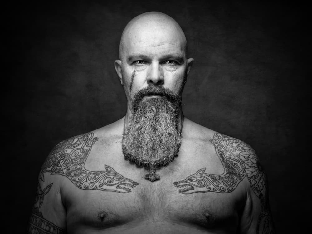 Powerful Viking Gaze by Luc Stalmans — canvas wall art