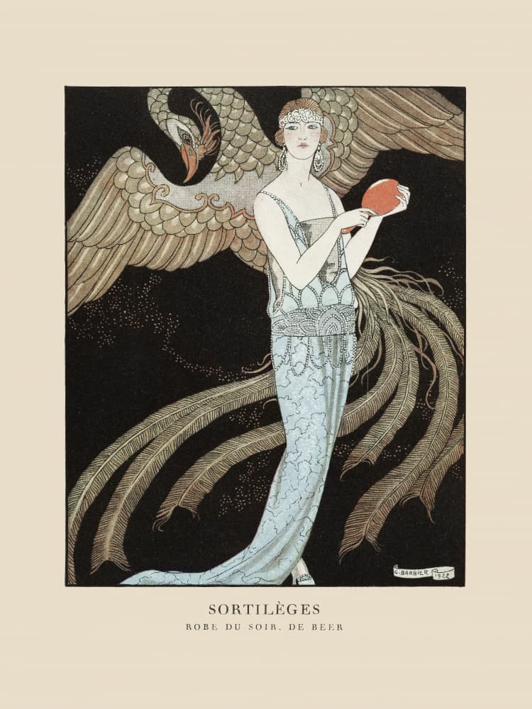 Sortilèges Evening Dress, De Beer (1922) By George Barbier by George Barbier — canvas wall art