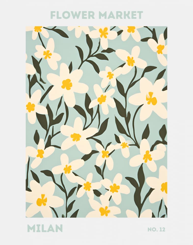 Flower Market Milan by Jolly and Dash — canvas wall art